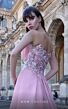 MNM Couture K4023 Long Overskirt Sheer Floral Skirt Strapless Dress