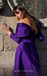 MNM Couture K4030 Side Skirt Off The Shoulder Long Sleeve Dress