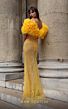 MNM Couture K4031 Ruffle Neckline Embellished Illusion Dress
