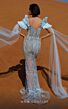 MNM Couture K4041 Ruffle Sleeves Off The Shoulder Embroidered Dress