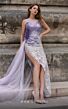 MNM Couture K4056 Side Tail Asymmetric Slit Sequin Dress