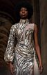 MNM Couture K4066 Side Tail One Sleeve High Neck Dress