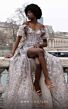 MNM Couture K4071 Ruffle Sleeves Embroidered High Low Dress