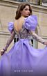 MNM Couture K4075 Bow Sleeves Plunging Neck Embroidered Dress