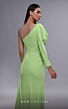 MNM Couture K4086 Illusion Neckline One Sleeve High Slit Dress