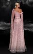 MNM Couture K4107 Floor-Length Sleeves Asymmetric Neckline Dress