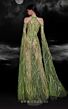 MNM Couture K4109 Floor-Length Sleeves High Slit Sheer Dress