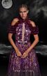 MNM Couture K4122 Ruffle Neckline Cold Shoulder Embroidered Dress