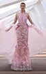 MNM Couture K4128 Long Overskirt Floral Appliques Dress