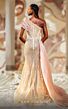 MNM Couture K4151 Side Tail One Shoulder Embellished Dress