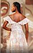 MNM Couture K4162 Ruffle Neckline Floral Embroidery Dress