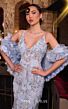 MNM Couture K4275 Floral Applique V-Neck Ruffle Bolero Dress