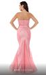MNM Couture V6340 Feather Top Embroidered Strapless Dress