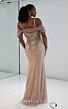 MNM Couture M0023 Cold-Shoulder Beaded Champagne Dress