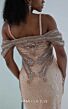 MNM Couture M0023 Cold-Shoulder Beaded Champagne Dress