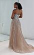 MNM Couture M1189 Scoop Neck Beaded Overskirt Silver Dress