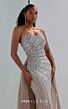 MNM Couture M1189 Scoop Neck Beaded Overskirt Silver Dress
