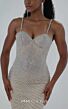 MNM Couture M1191 Silver Sweetheart Neck Spaghetti Strap Dress