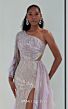 MNM Couture M1310 Asymmetric Long Sleeve Slim-Flare Dress