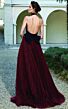 MNM Couture N0124 Turtleneck Back Bow Pleated Skirt Dress