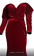 MNM Couture N0230A Sweetheart Neck Long Sleeve Off-The-Shoulder Dress