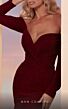 MNM Couture N0230B Off The Shoulder Long Sleeve Glitter Dress