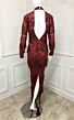 MNM Couture N0293 High Neck Long Sleeve Beaded Fringe Dress