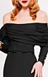 MNM Couture N0324 Buckle Belt Off The Shoulder Long Sleeve Dress
