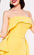 MNM Couture N0325 Back Peplum Collared Strapless Dress
