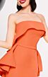 MNM Couture N0325 Back Peplum Collared Strapless Dress