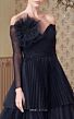 MNM Couture N0342 Layered Skirt Off The Shoulder Pleated Dress