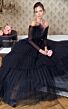 MNM Couture N0342 Layered Skirt Off The Shoulder Pleated Dress