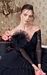 MNM Couture N0342 Layered Skirt Off The Shoulder Pleated Dress