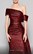 MNM Couture N0356 Asymmetrical Neckline Side Skirt Dress