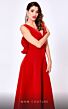 MNM Couture N0445 Ruffle Back Plunging Neck Dress