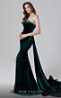 MNM Couture N0449 Side Tail High Slit Strapless Velvet Dress