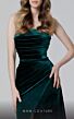 MNM Couture N0449 Side Tail High Slit Strapless Velvet Dress