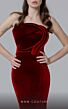 MNM Couture N0450 Pleated Top Strapless Velvet Dress