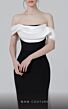 MNM Couture N0456 Watteau Train Off The Shoulder Dress