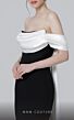 MNM Couture N0456 Watteau Train Off The Shoulder Dress
