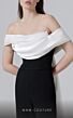 MNM Couture N0456A Watteau Train Off The Shoulder Jumpsuit
