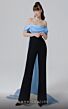MNM Couture N0456A Watteau Train Off The Shoulder Jumpsuit