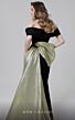 MNM Couture N0466 Side Skirt Asymmetrical Neckline Dress