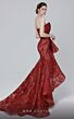 MNM Couture N0468 Crumbcatcher Neckline High Low Lace Dress