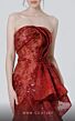 MNM Couture N0468 Crumbcatcher Neckline High Low Lace Dress