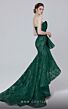 MNM Couture N0468 Crumbcatcher Neckline High Low Lace Dress