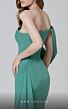 MNM Couture N0473 Side Tail High Slit One Sleeve Dress