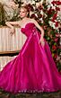 MNM Couture N0481 Floral Waist Strapless Sweetheart Neckline Dress
