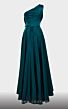 MNM Couture N0483 Buckle Belt Draped Top One Shoulder Dress