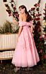 MNM Couture N0498 Floral Embroidery Off The Shoulder Dress